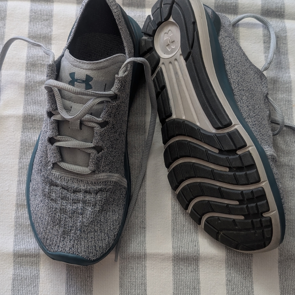 Under Armour Gray and Teal Sneakers - Picture 2 of 5